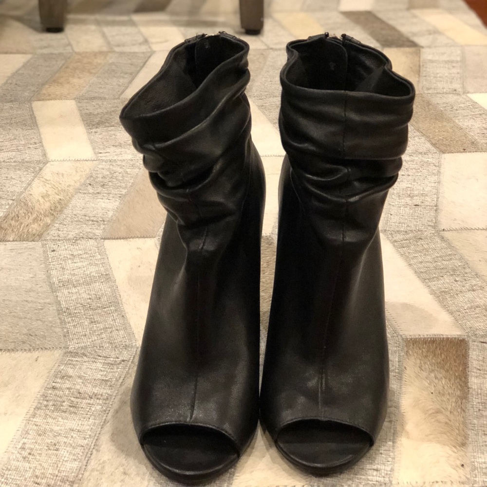Chinese Laundry Black Peep-Toe Slouch Booties